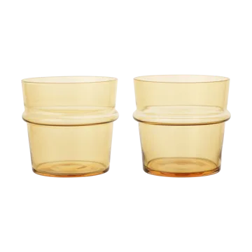 Boya dricksglas lågt 30 cl 2-pack - Yellow - Ferm Living