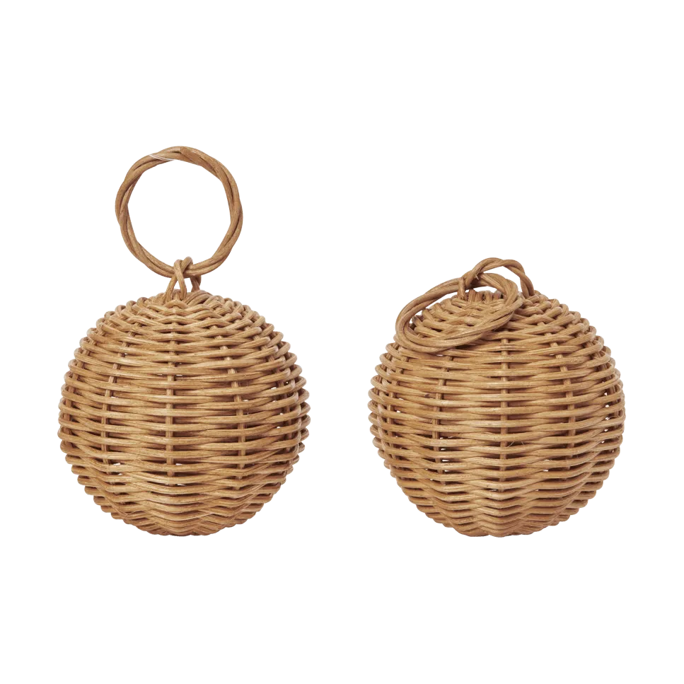 Braided baubles julhänge Ø8 cm 2 pack, Natural Ferm Living