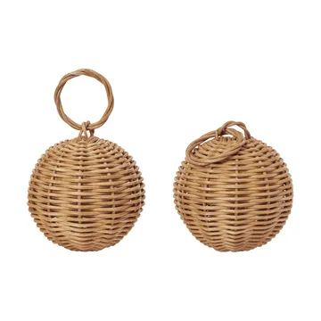 Braided baubles julhänge Ø8 cm 2 pack - Natural - Ferm Living