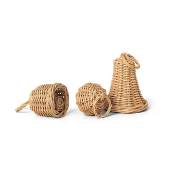 Braided Bell Baubles julhänge 3-pack - Natural - Ferm Living