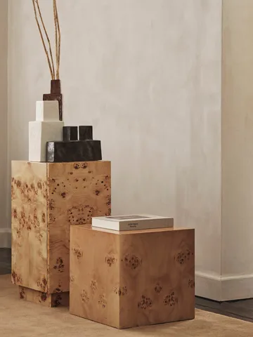 Burl Cube sidobord 40x40 cm - Natural - Ferm Living