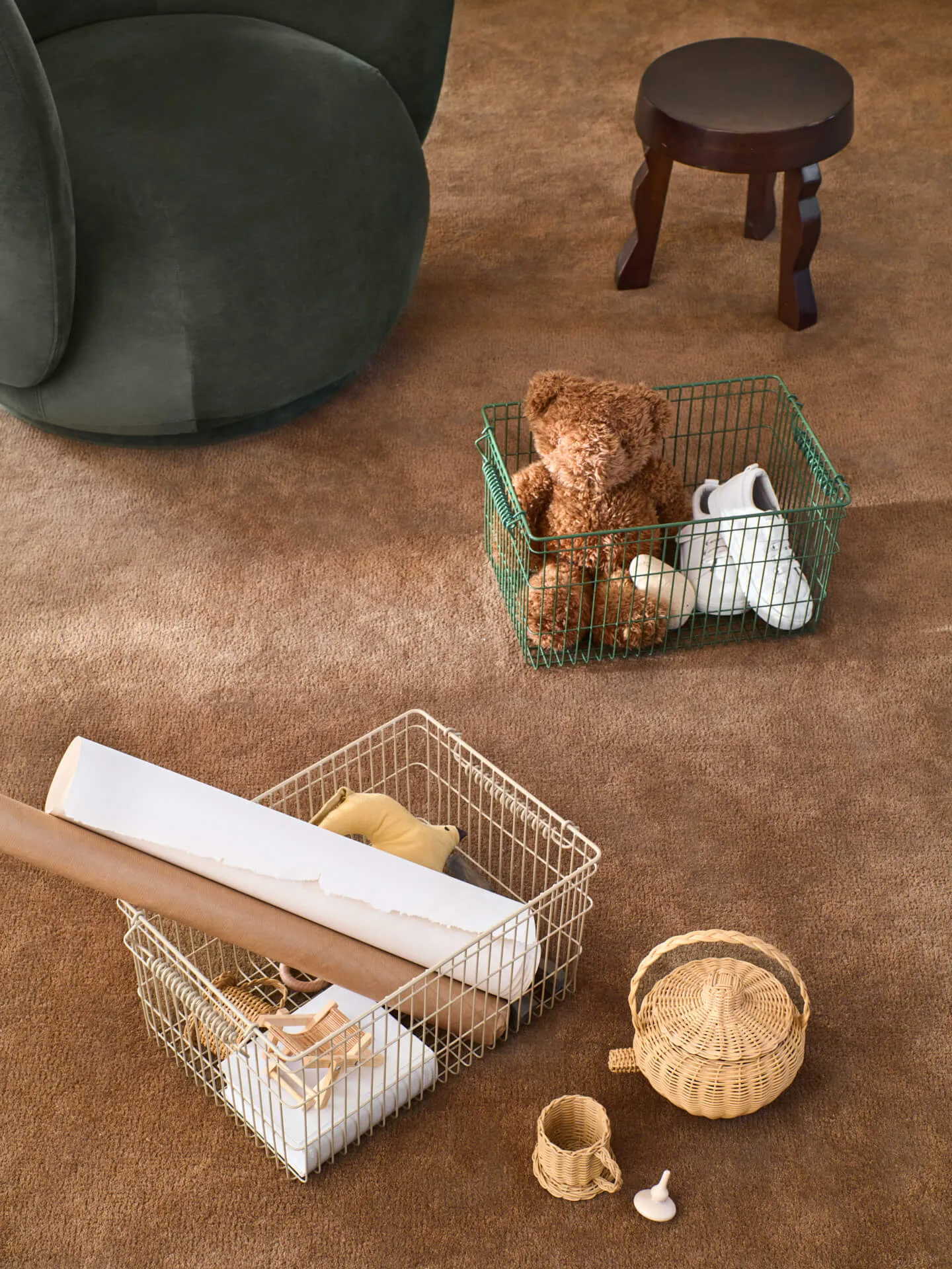 Cala stapelbar korg 2-pack, Cashmere, 36,2x26,2x20,2 cm Ferm Living
