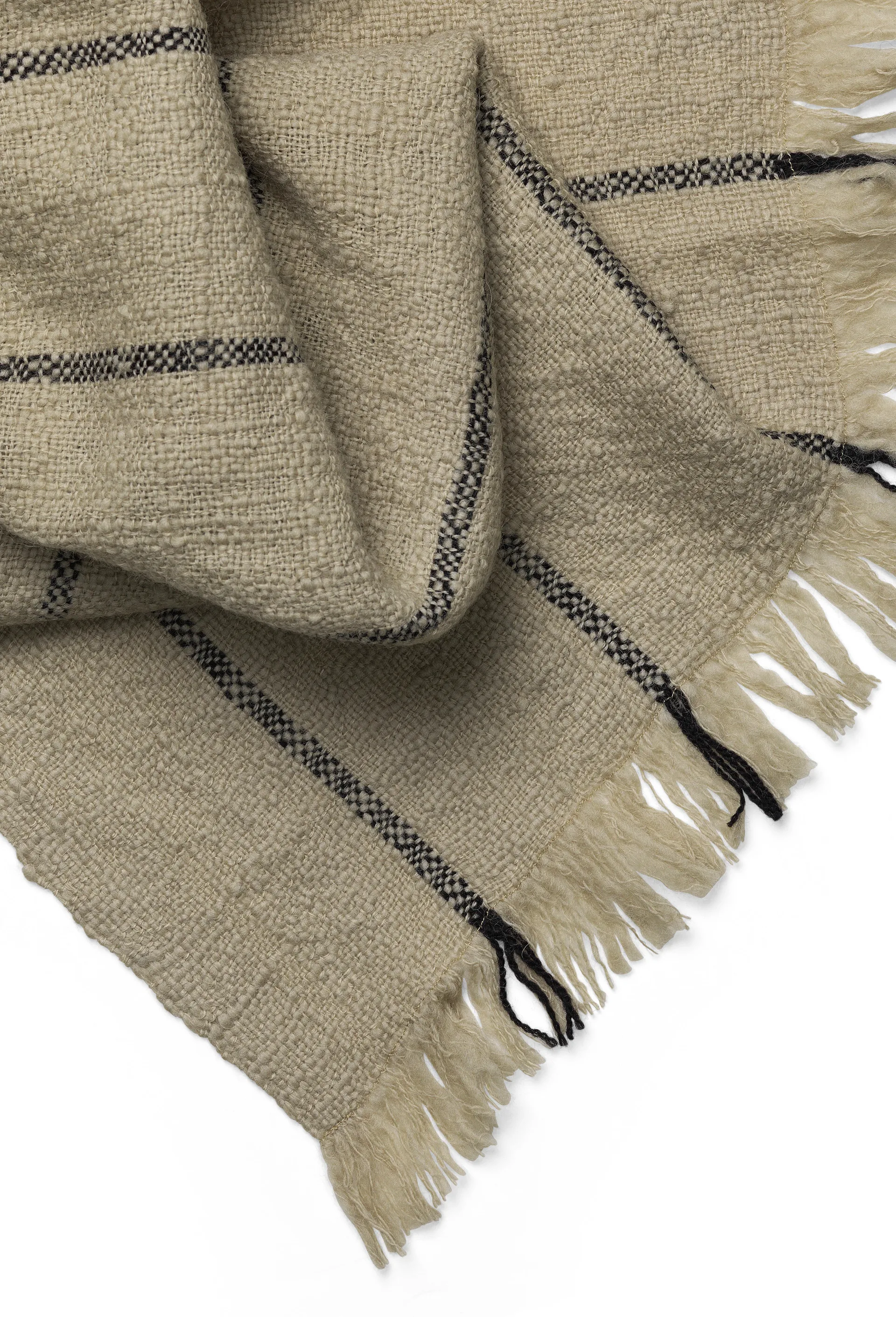 Calm ullfilt 120x180 cm, Camel/Black Ferm Living