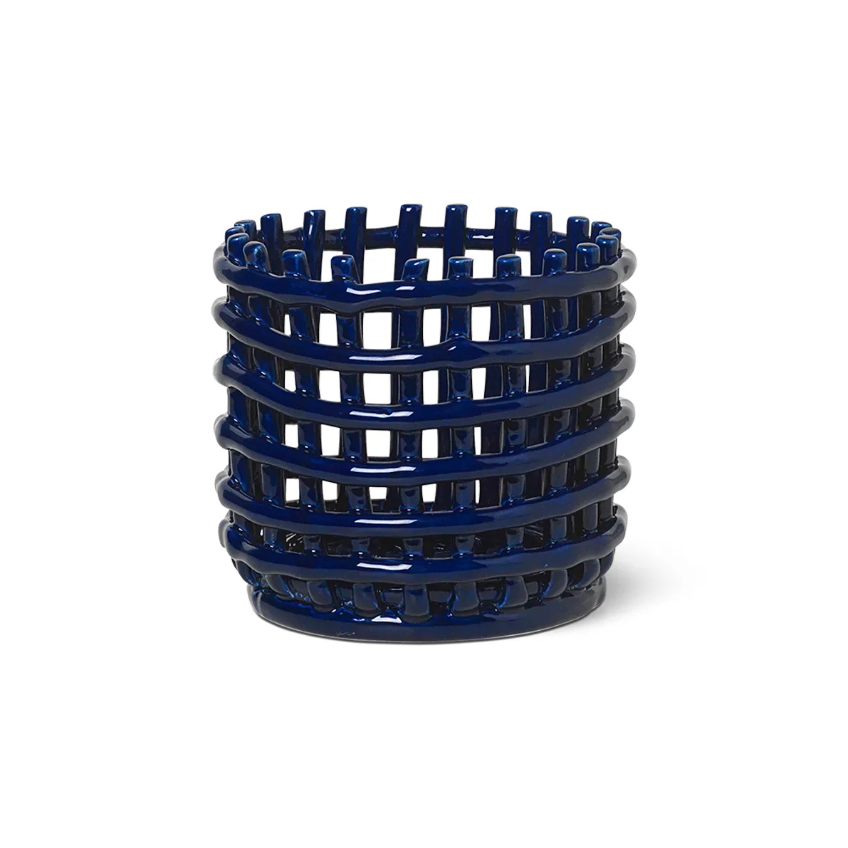 Ceramic flätad korg Ø16 cm, Blå Ferm Living