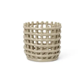 Ceramic flätad korg Ø16 cm - Cashmere - Ferm Living