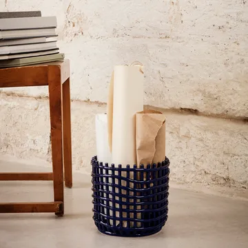 Ceramic flätad korg Ø23,5 cm - Blå - Ferm Living