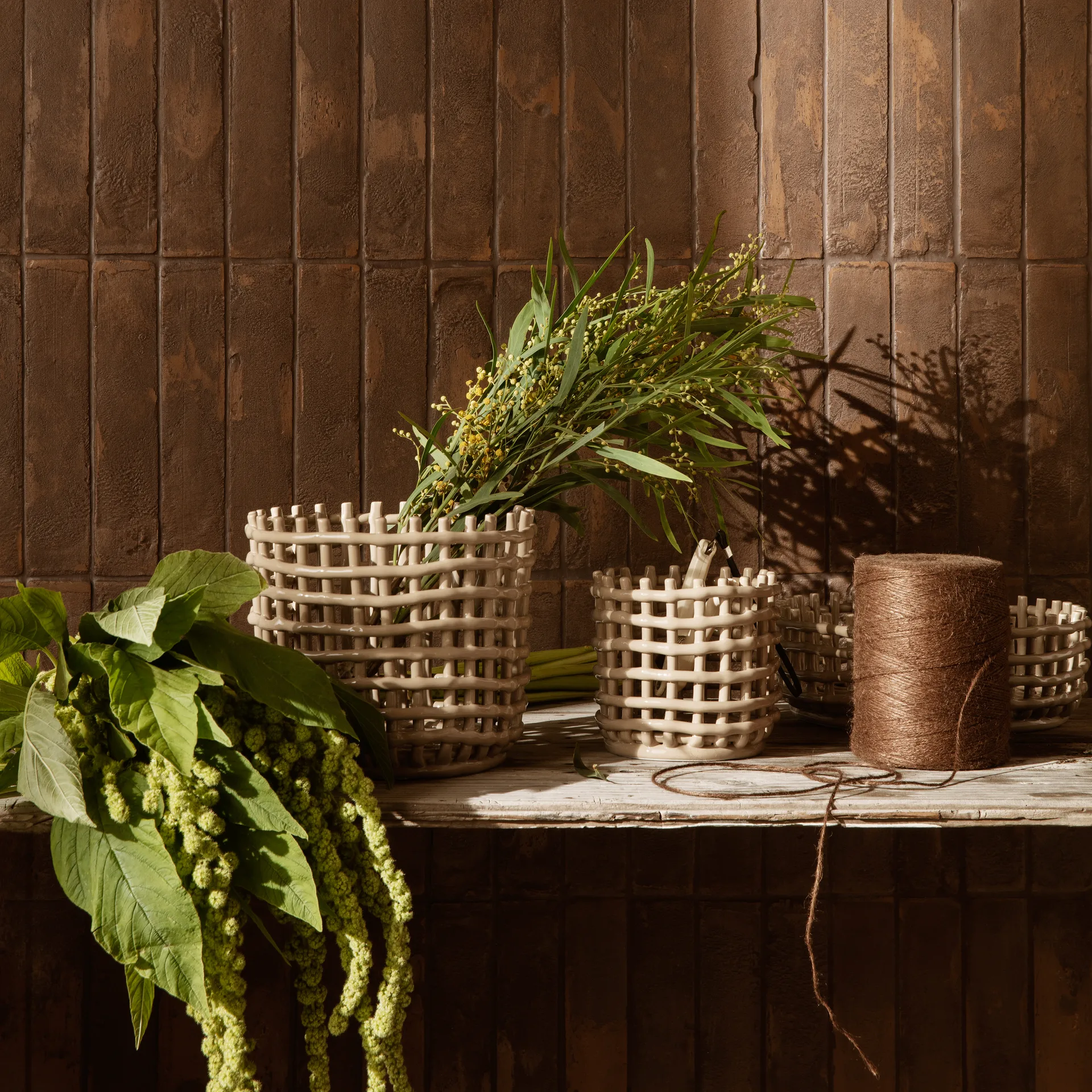 Ceramic flätad korg Ø23,5 cm, Cashmere Ferm Living