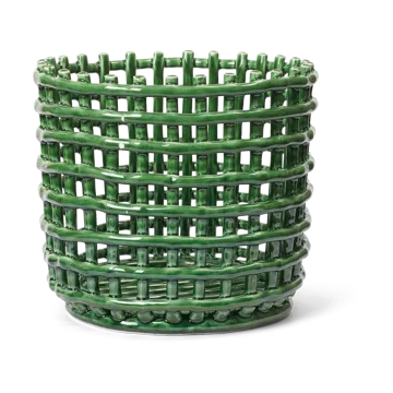 Ceramic flätad korg Ø23,5 cm - Emerald Green - Ferm Living