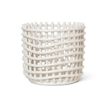Ceramic flätad korg Ø23,5 cm - Off white - Ferm Living