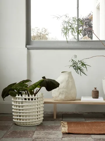 Ceramic flätad korg Ø35 cm - Off white - Ferm Living