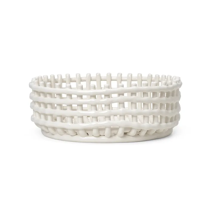 Ceramic flätad skål - Off-white - Ferm Living