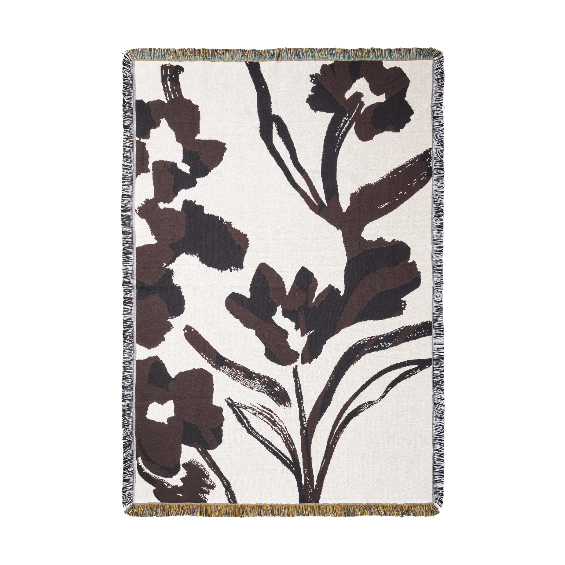 Cilla tapestry pläd 120x170 cm, Off-white-Dark grape Ferm Living