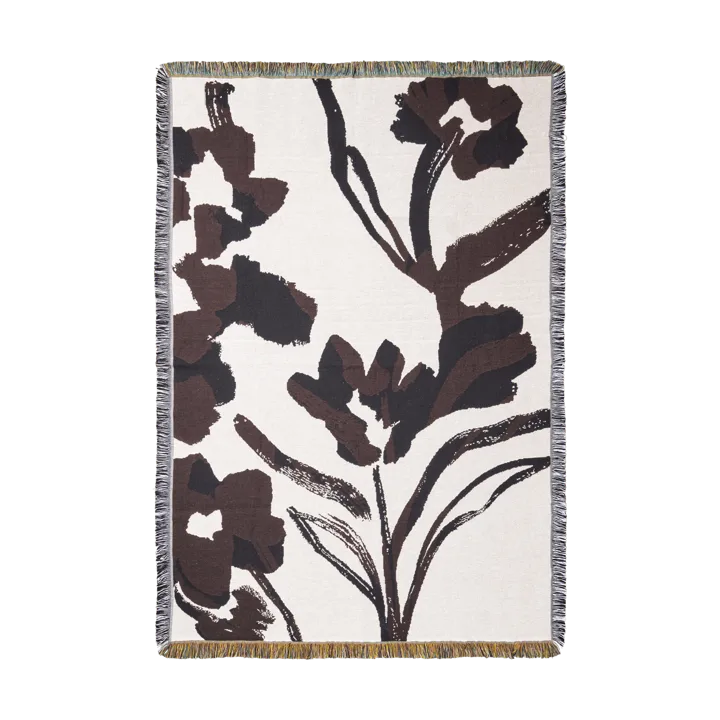 Cilla tapestry pläd 120x170 cm - Off-white-Dark grape - Ferm Living