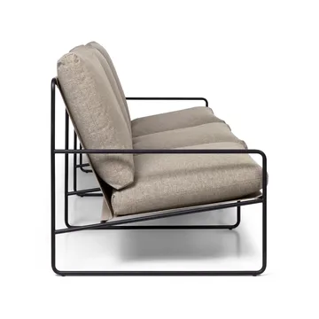 Desert 3-sits soffa - tyg dark sand, svart stativ - Ferm Living