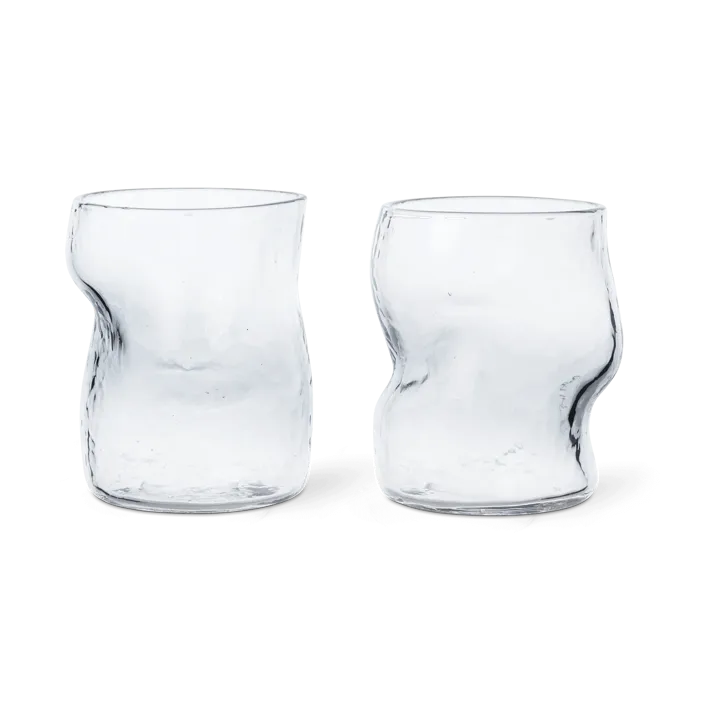 Dimple glas 27 cl 2-pack - Clear - Ferm Living