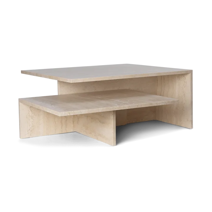 Distinct Grande Duo soffbord 133x70x35 cm - Travertine - Ferm Living