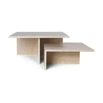 Distinct Grande Duo soffbord 133x70x35 cm - Travertine - Ferm Living