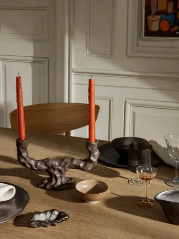 Dito ljusstake dubbel - Dark Brown - Ferm Living