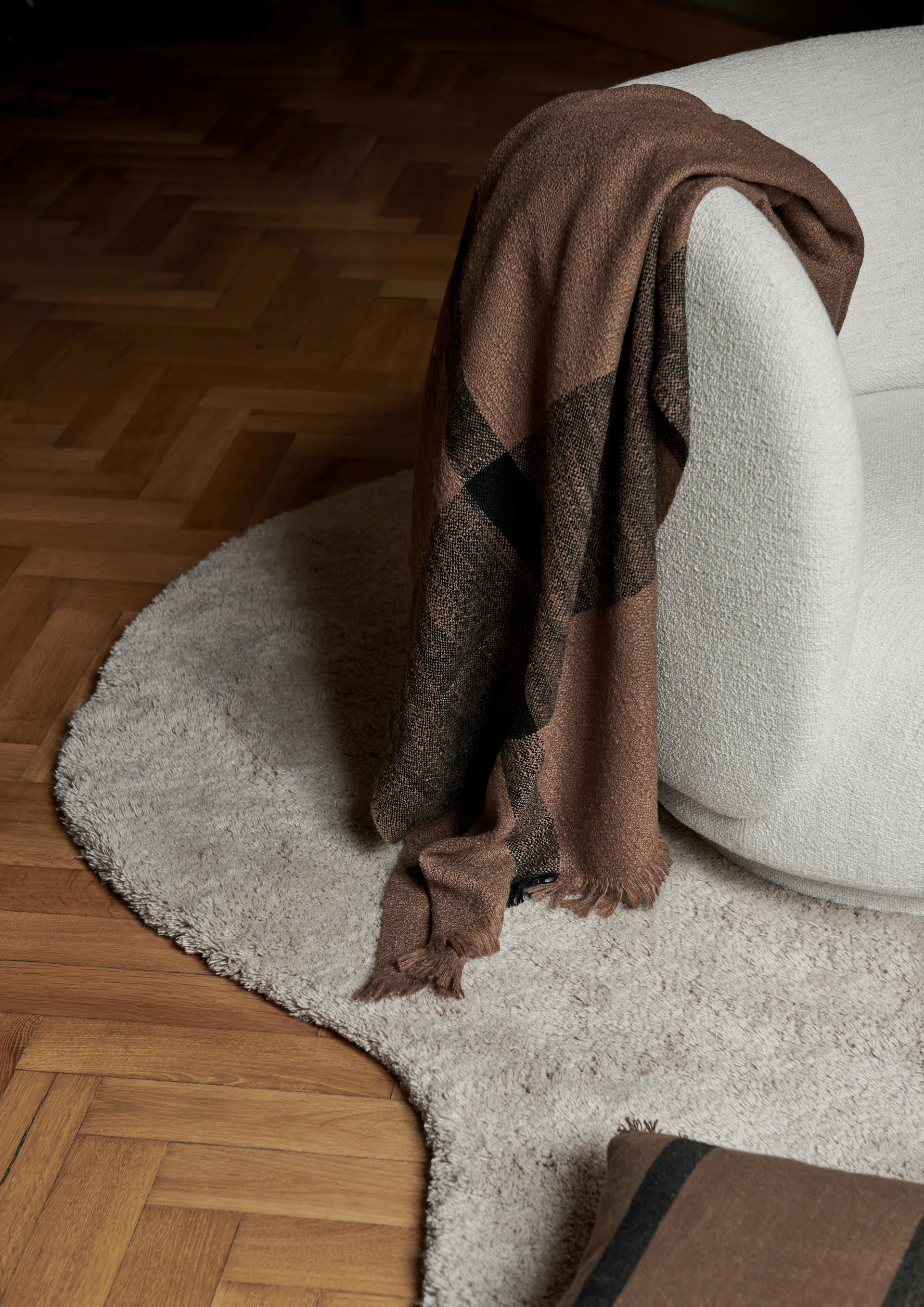 Dry ullfilt 120x180 cm, Sugar Kelp/Black Ferm Living