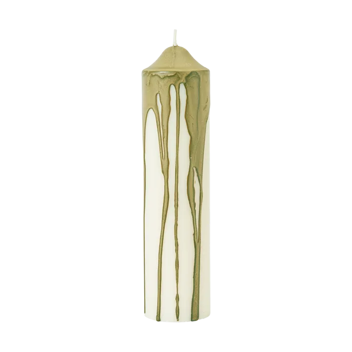 Dryp blockljus - Olive Green, 20 cm - Ferm Living
