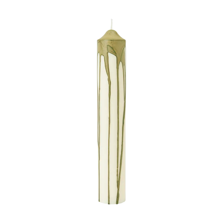 Dryp blockljus - Olive Green, 30 cm - Ferm Living