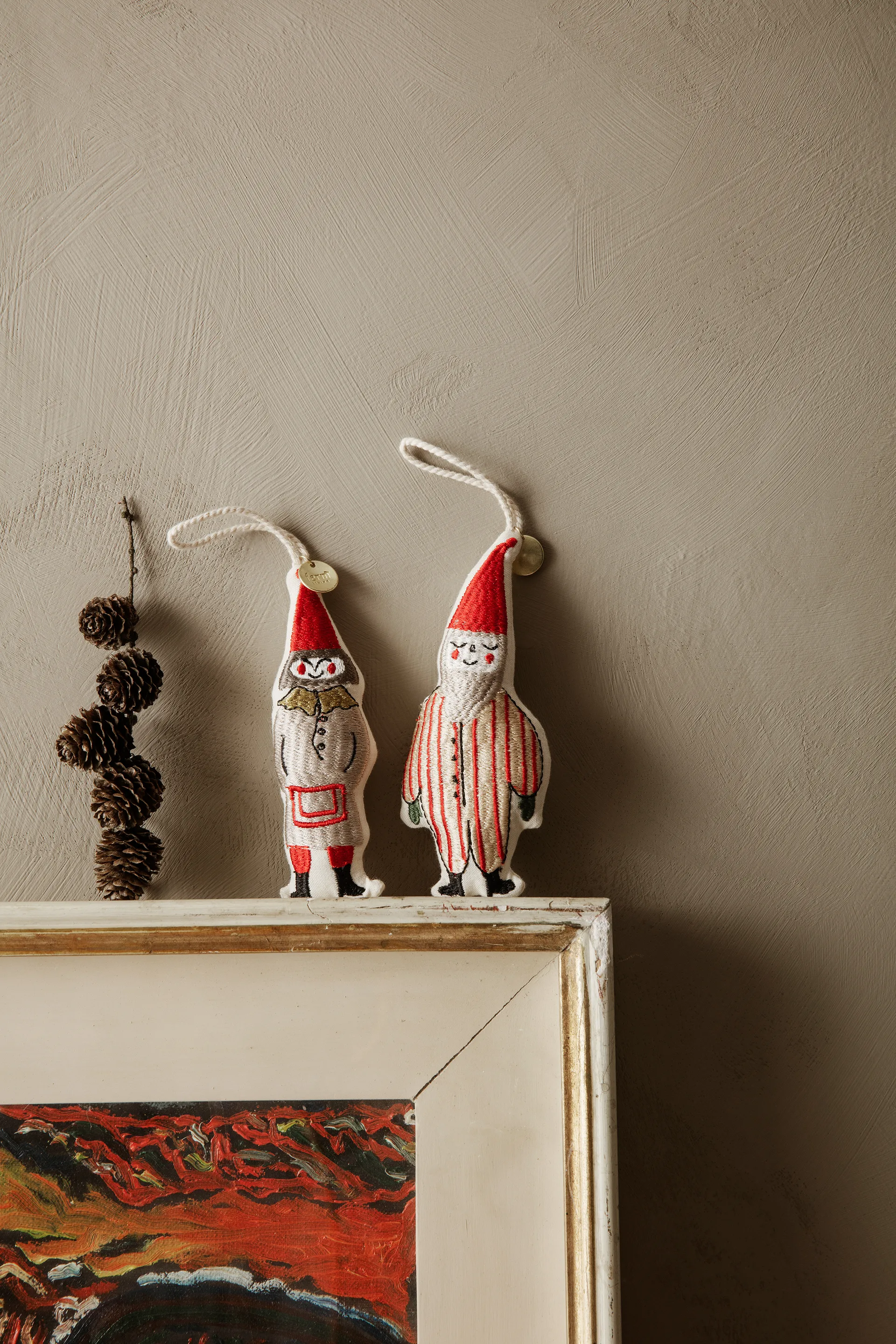 Elf pair julhänge 13,5 cm 2-pack, Striped Ferm Living
