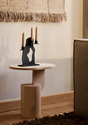 Erode ljusstake 21x27x4 cm - Blackened Aluminium - Ferm Living