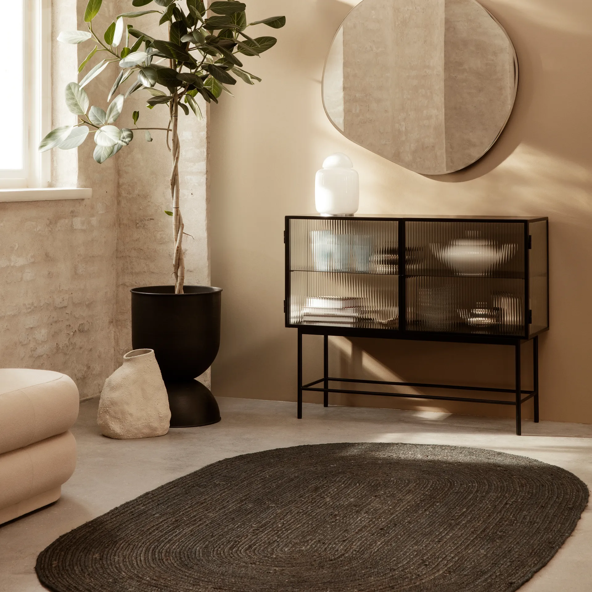 Eternal jutematta oval large, Black Ferm Living