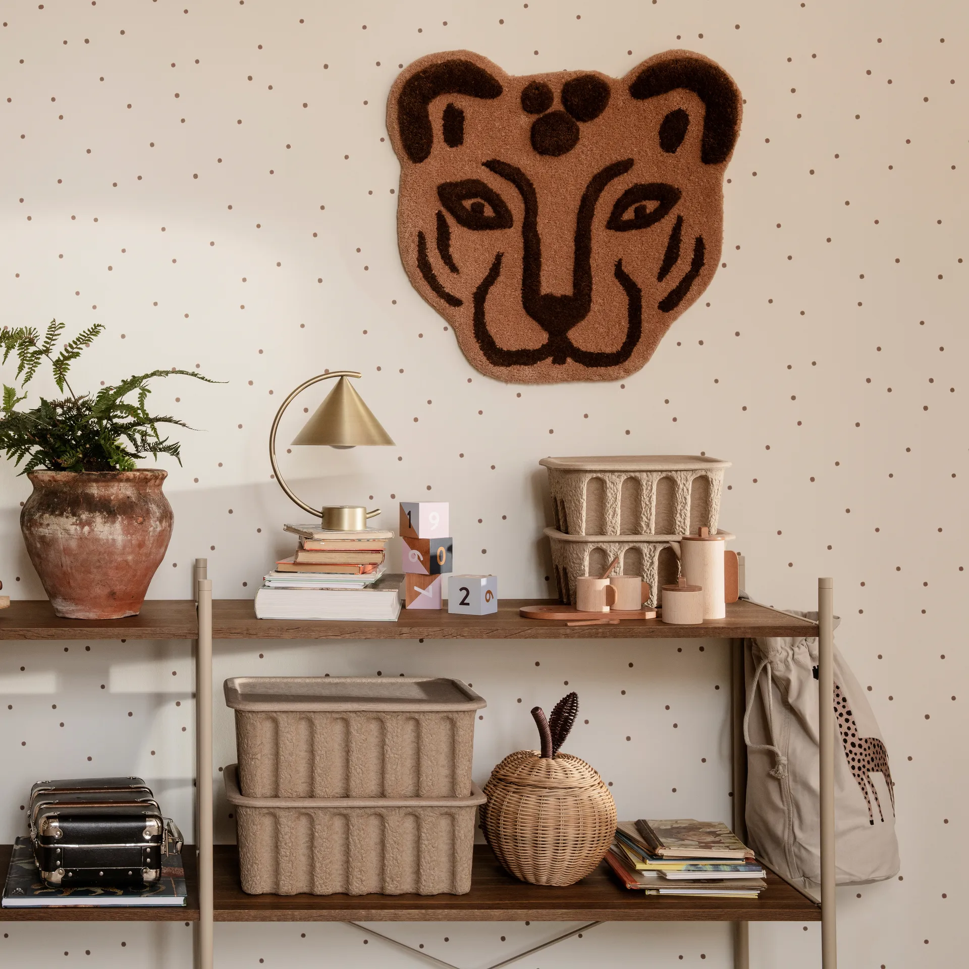 Ferm förvaringslåda med lock papper 2-pack, Brun Ferm Living
