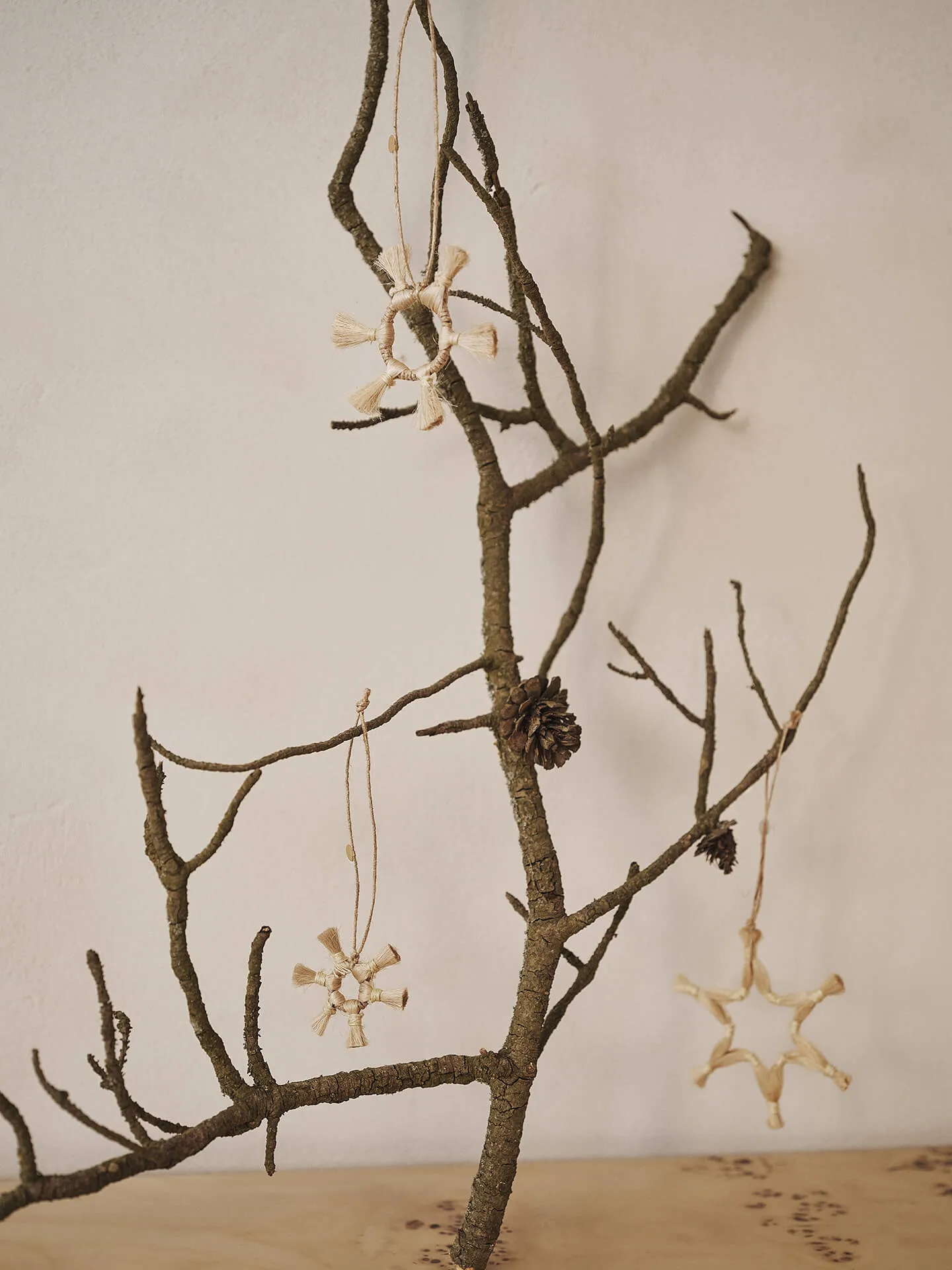 Ferm Living Jute Stars julgranshänge 3 delar, Natural Ferm Living