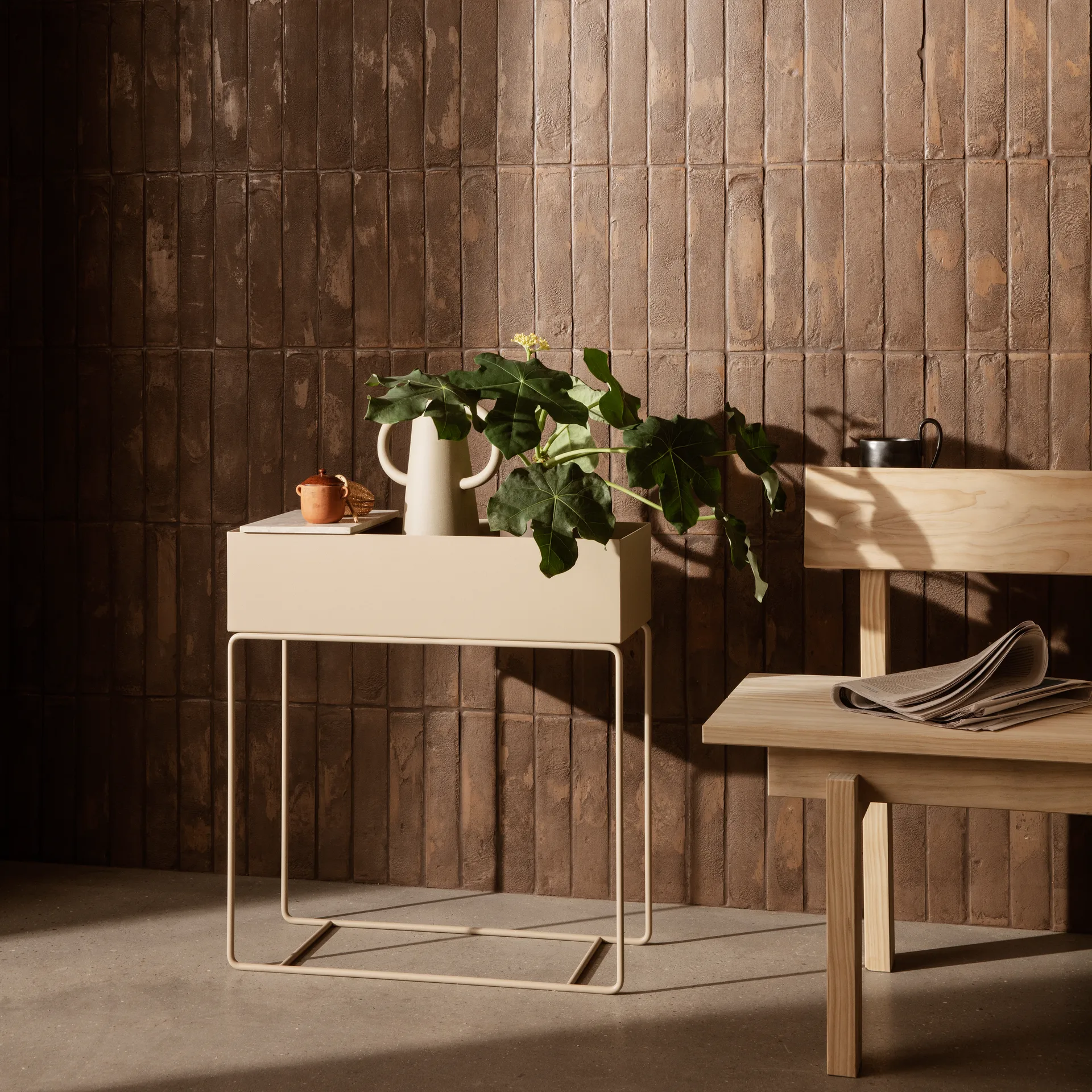 Ferm Living plant box marmorbricka, Beige Ferm Living