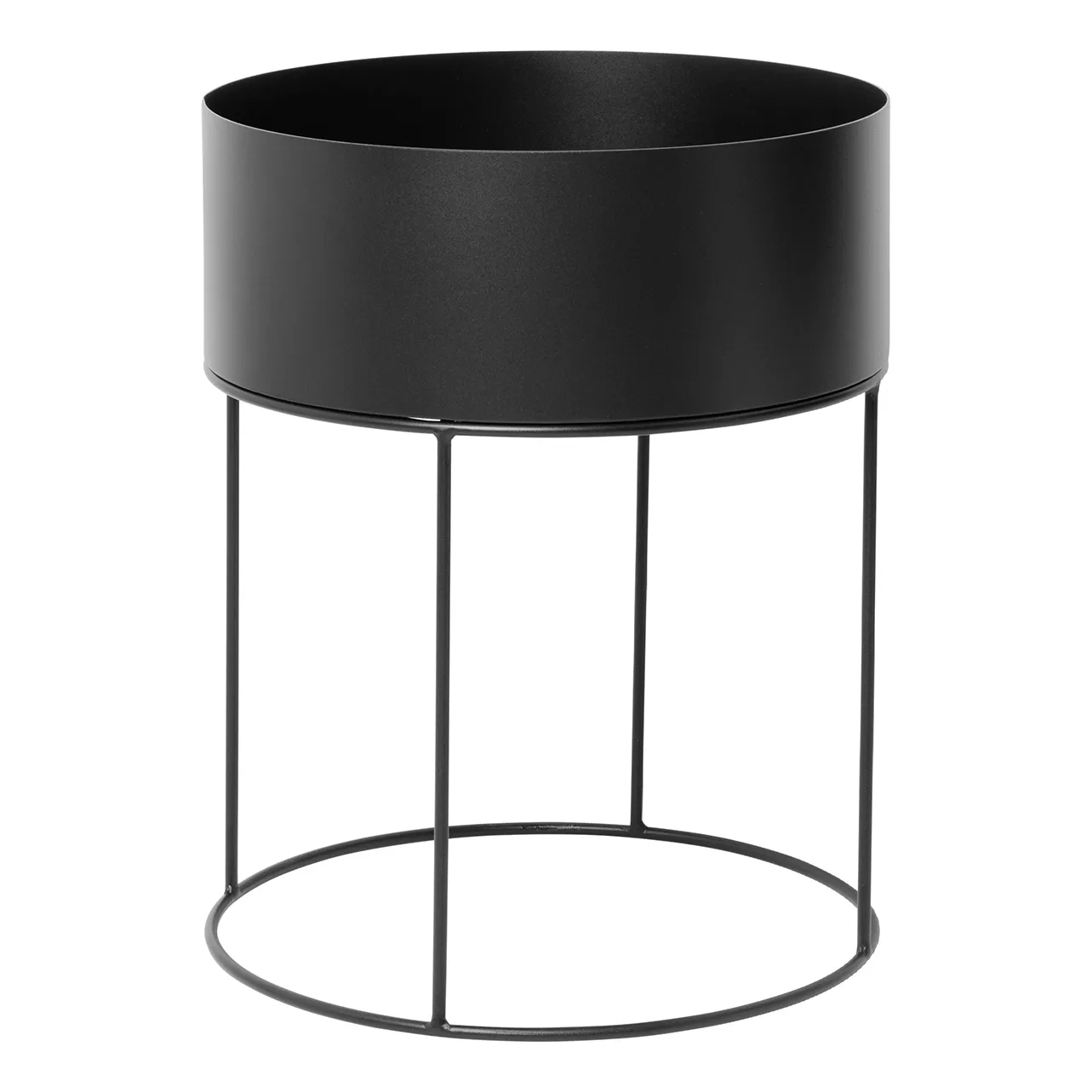 Ferm Living plant box rund, svart Ferm Living