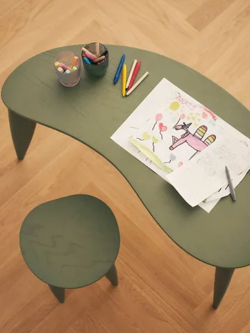 Feve kids rund pall - Elm green - Ferm Living