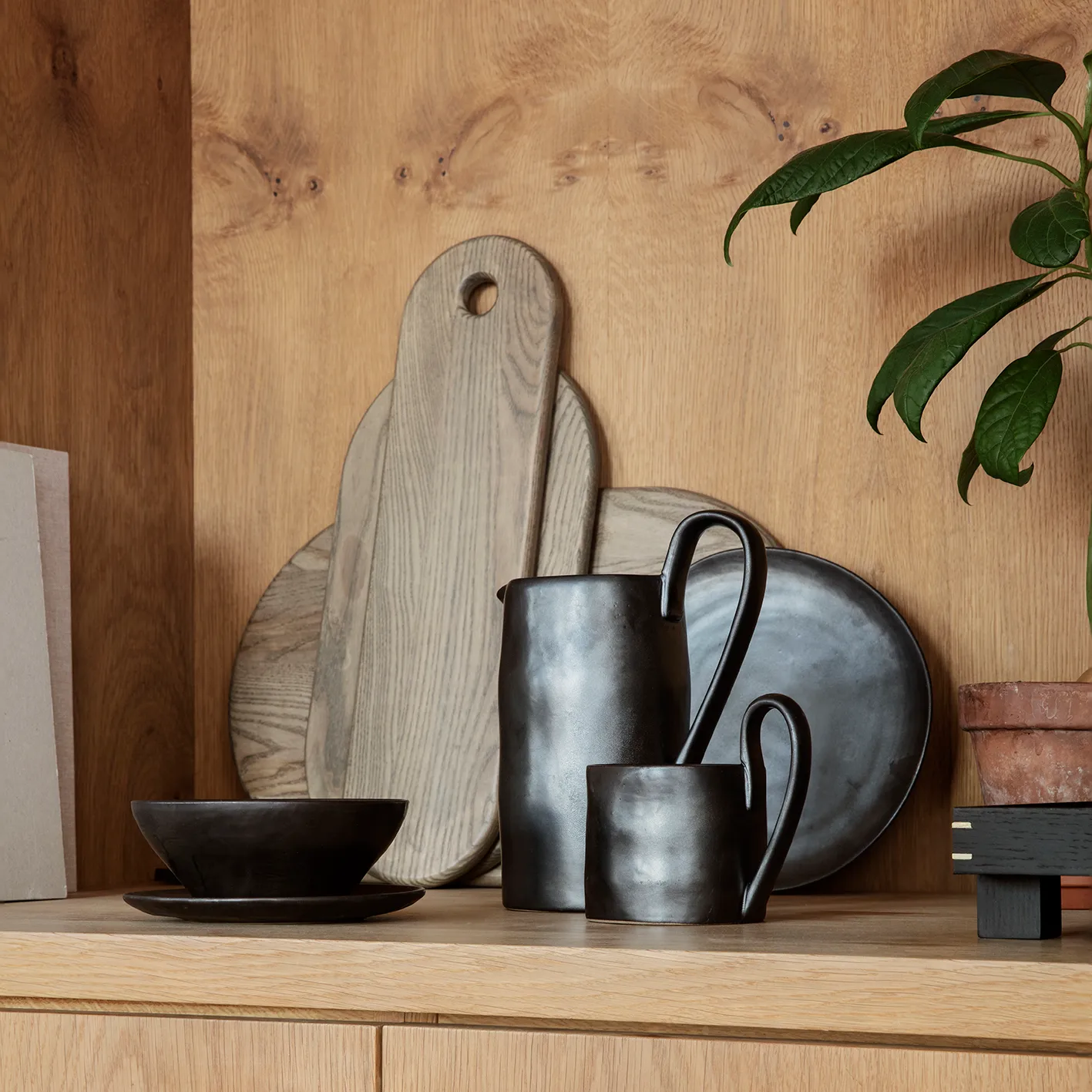 Flow assiett 15 cm, Svart Ferm Living
