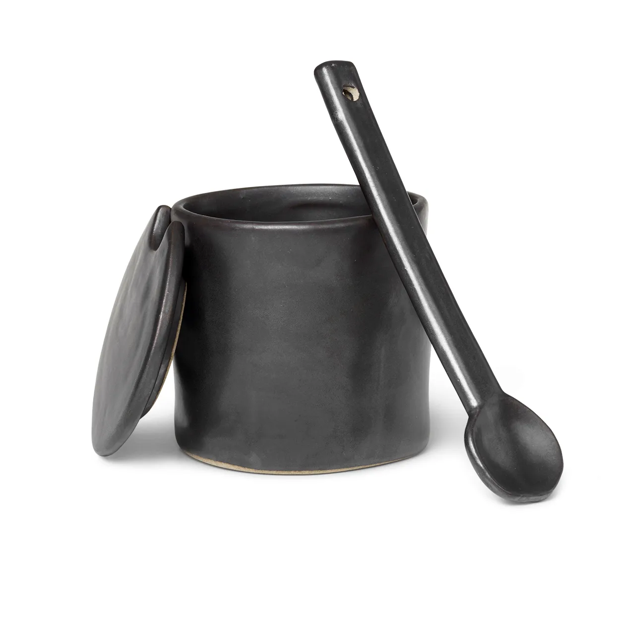Flow syltburk med sked, Svart Ferm Living