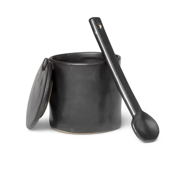Flow syltburk med sked - Svart - Ferm Living