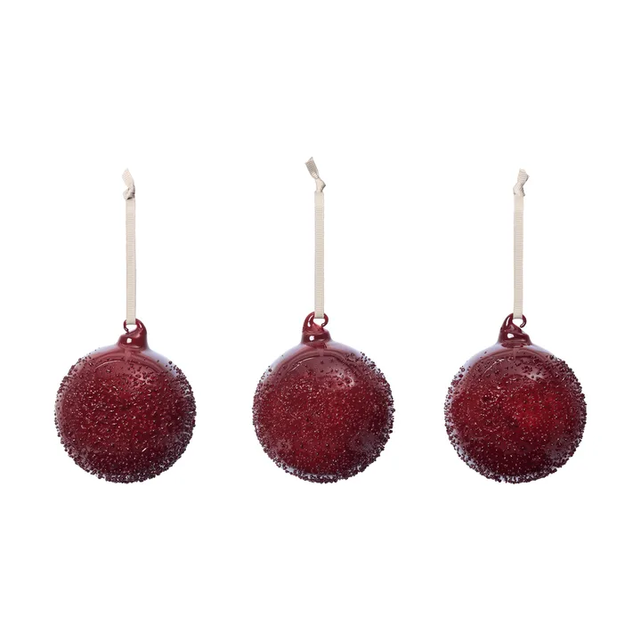 Flurry julgranskulor 3-pack - M, Picante Red - Ferm Living