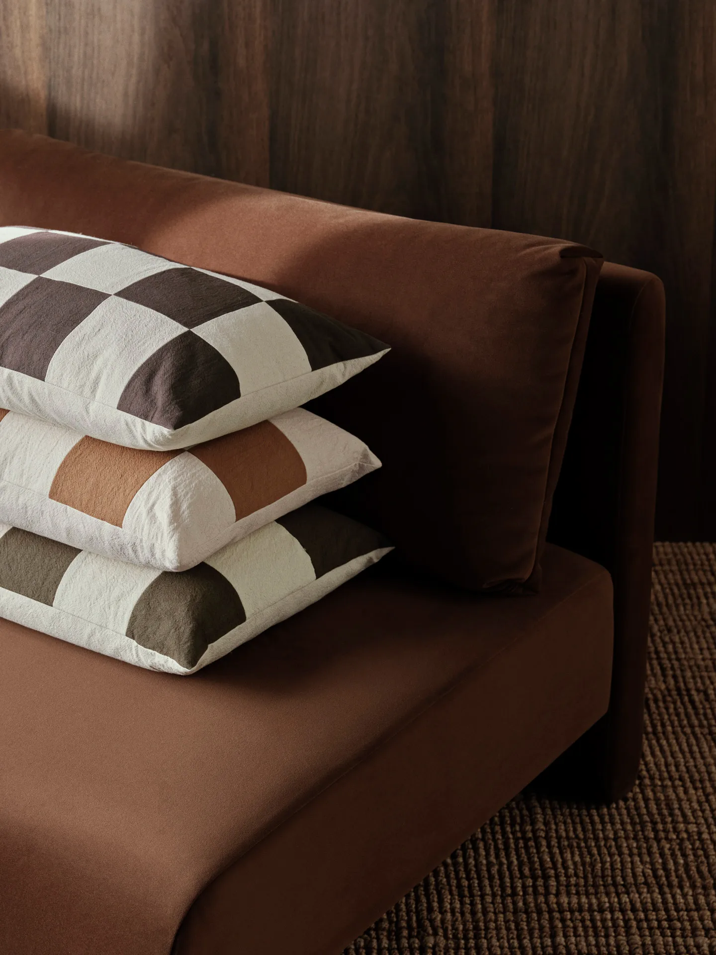 Fold patchwork kuddfodral 40x60 cm, Coffee-undyed Ferm Living