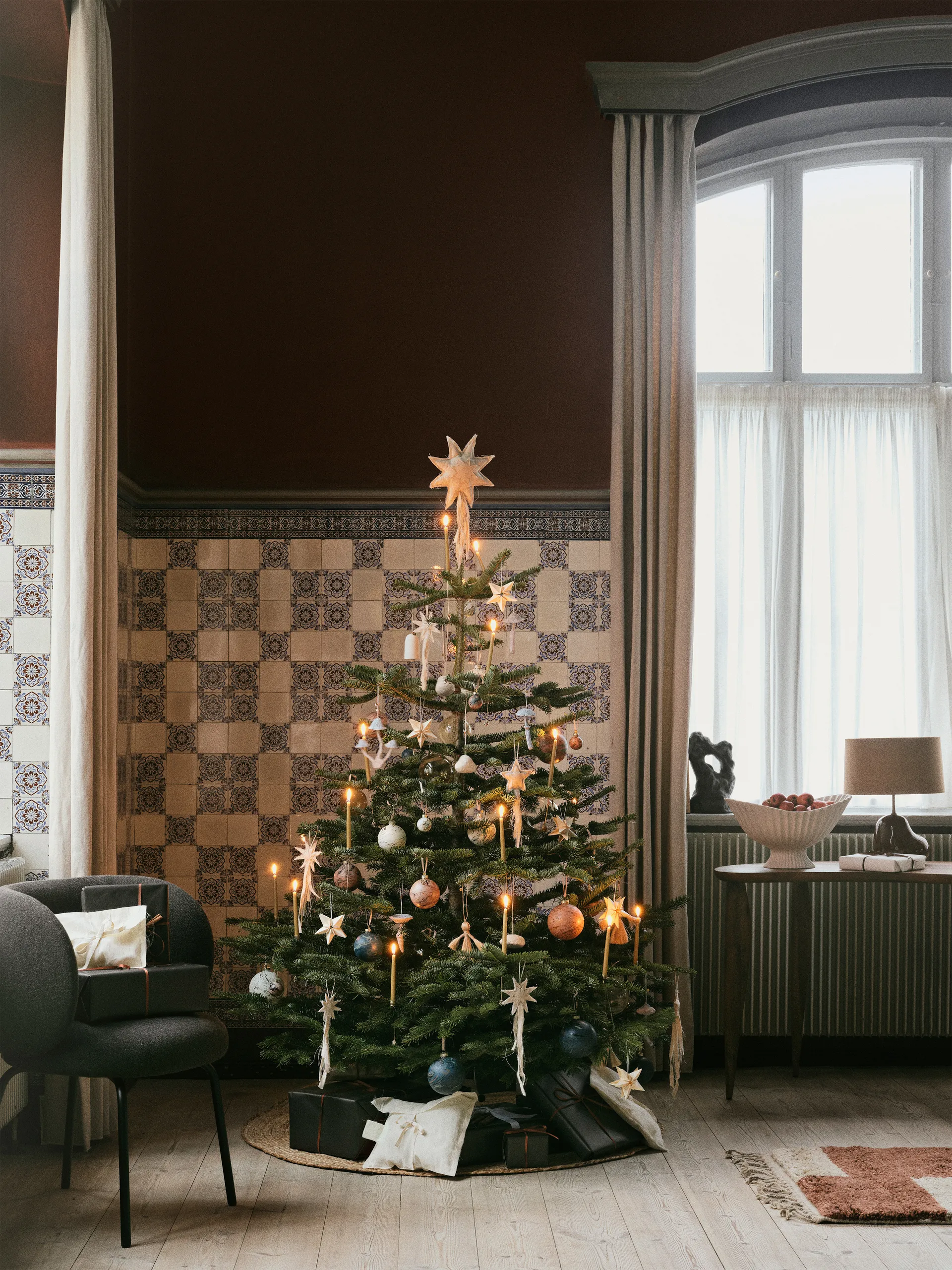 Forest ljushållare till julgran 4-pack, Brass Ferm Living