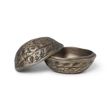 Forest nut box nötskål med lock 7,5 cm - Antik mässing - Ferm Living