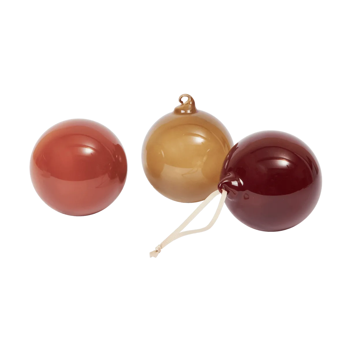 Glass bauble julkulor L Ø10 cm 3 delar, Roseate Opaque Ferm Living
