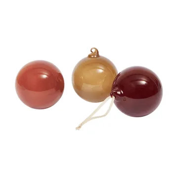 Glass bauble julkulor L Ø10 cm 3 delar - Roseate Opaque - Ferm Living