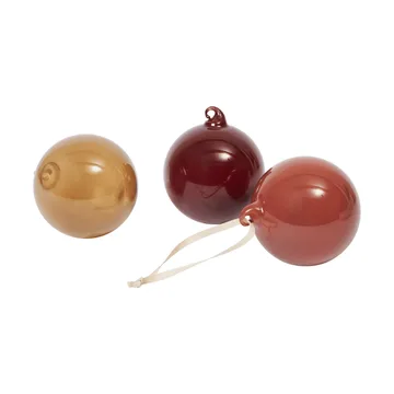 Glass bauble julkulor M Ø8 cm 3 delar - Roseate Opaque - Ferm Living