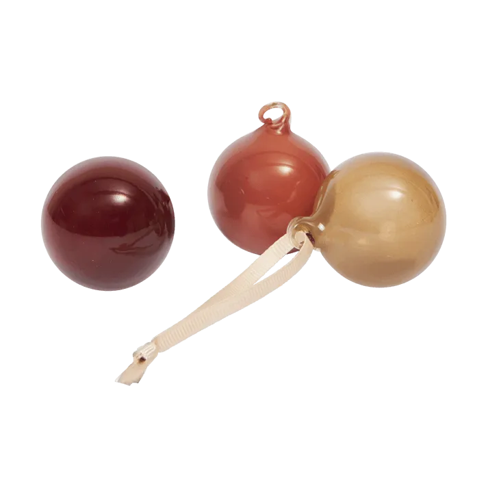 Glass bauble julkulor S Ø4 cm 3 delar, Roseate Opaque Ferm Living