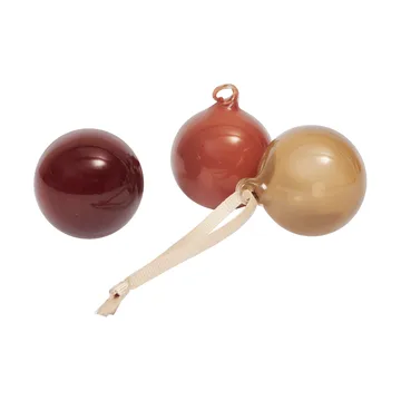 Glass bauble julkulor S Ø4 cm 3 delar - Roseate Opaque - Ferm Living