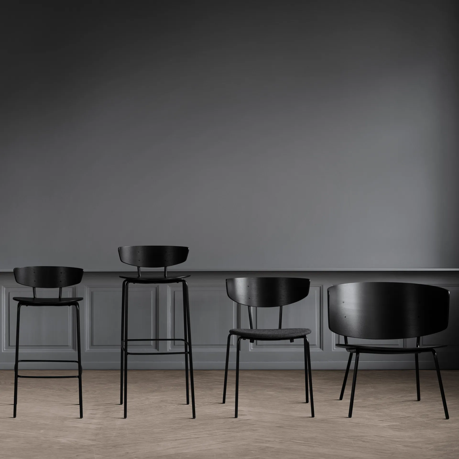 Herman barstol låg, svart Ferm Living