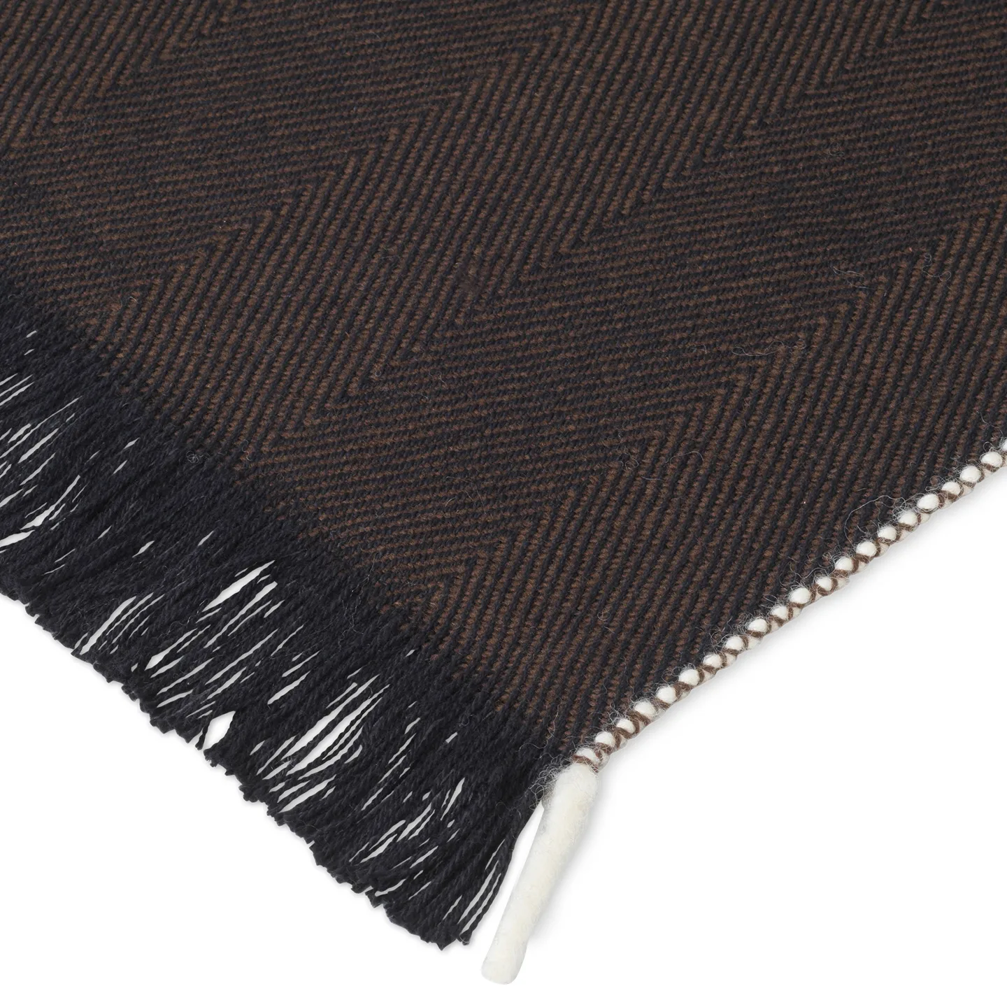 Herringbone pläd 120x180 cm, Dark coffee Ferm Living