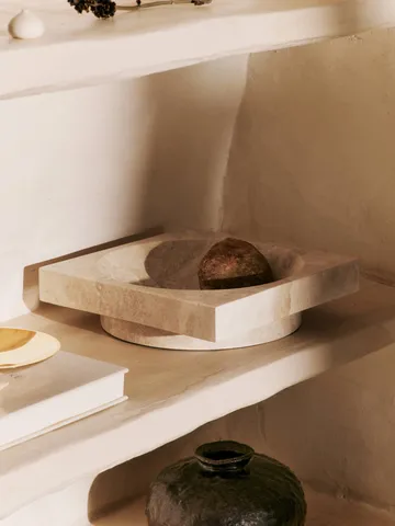Hew dekorationsskål låg - Travertine - Ferm Living