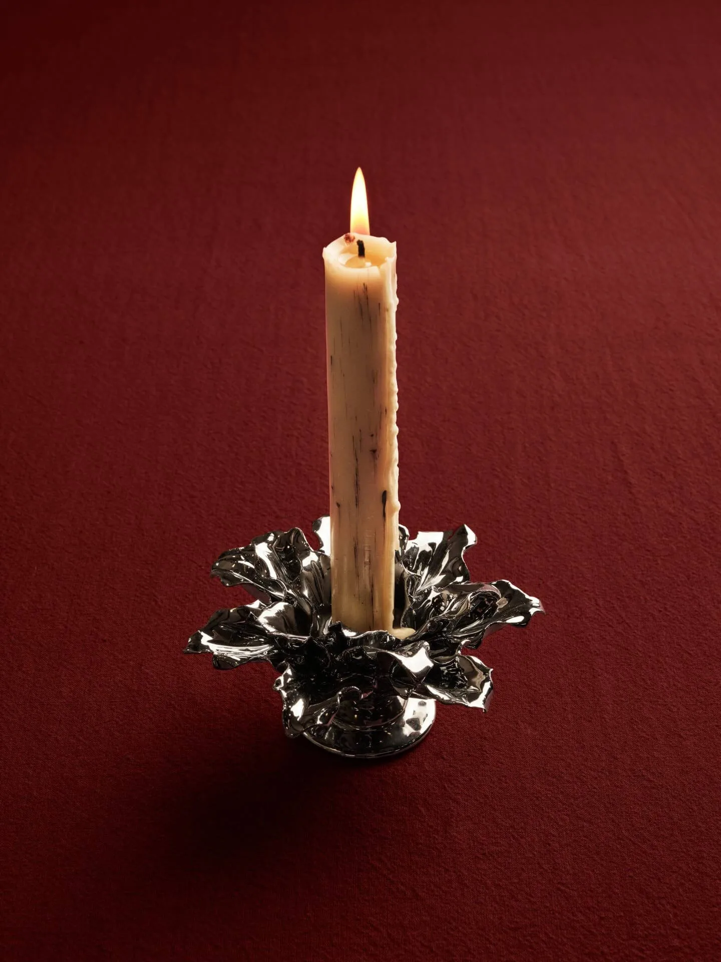 Holly Leaf ljusstake, Silver, 7 cm Ferm Living