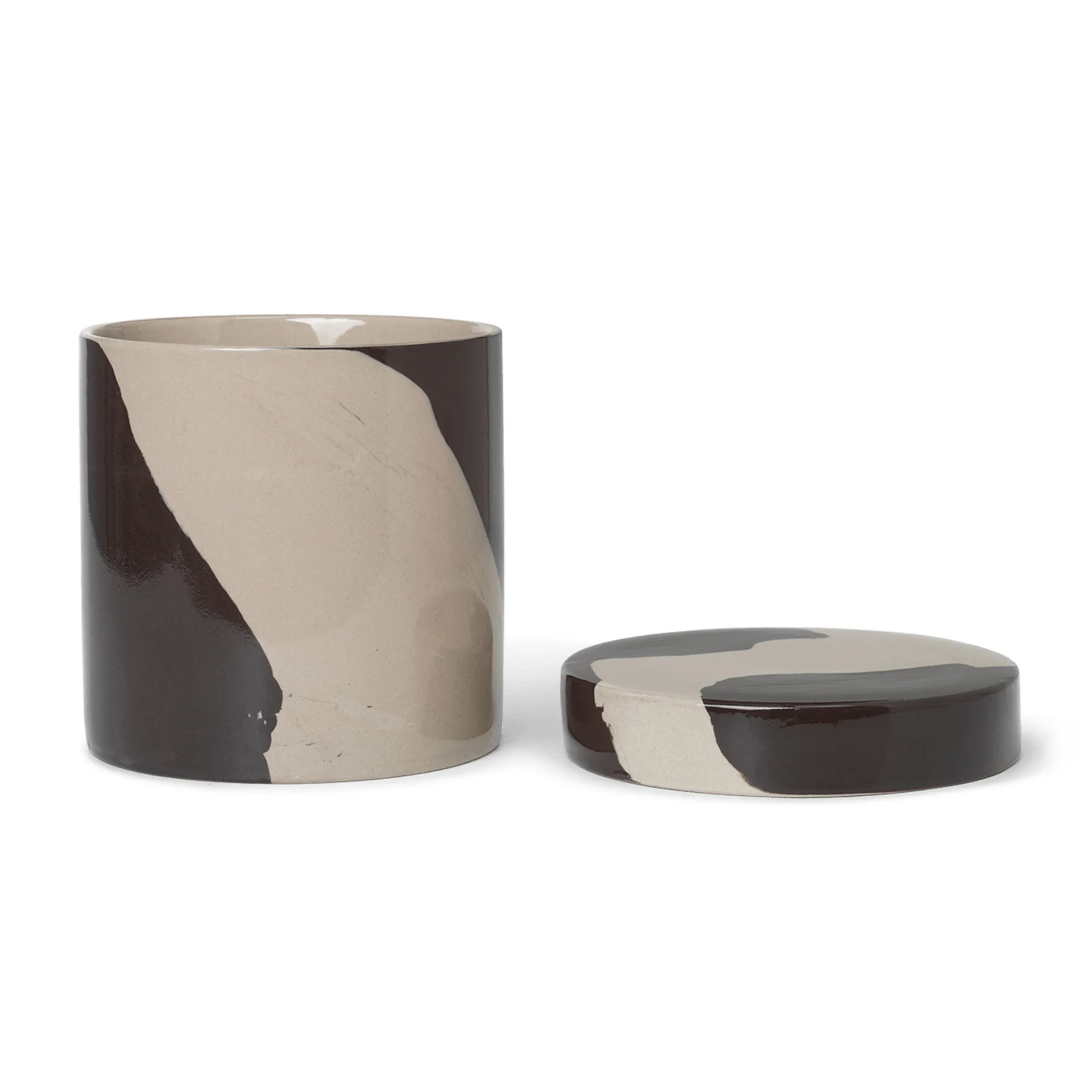 Inlay förvaringsburk Ø14,5 cm, Sand-brown Ferm Living